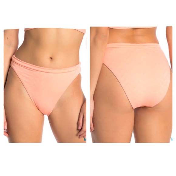 New! BECCA French Cut Peach Swim Bikini Bottoms S - Picture 2 of 9